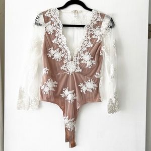 For Love & Lemons Beautiful Lace Bodysuit NWT